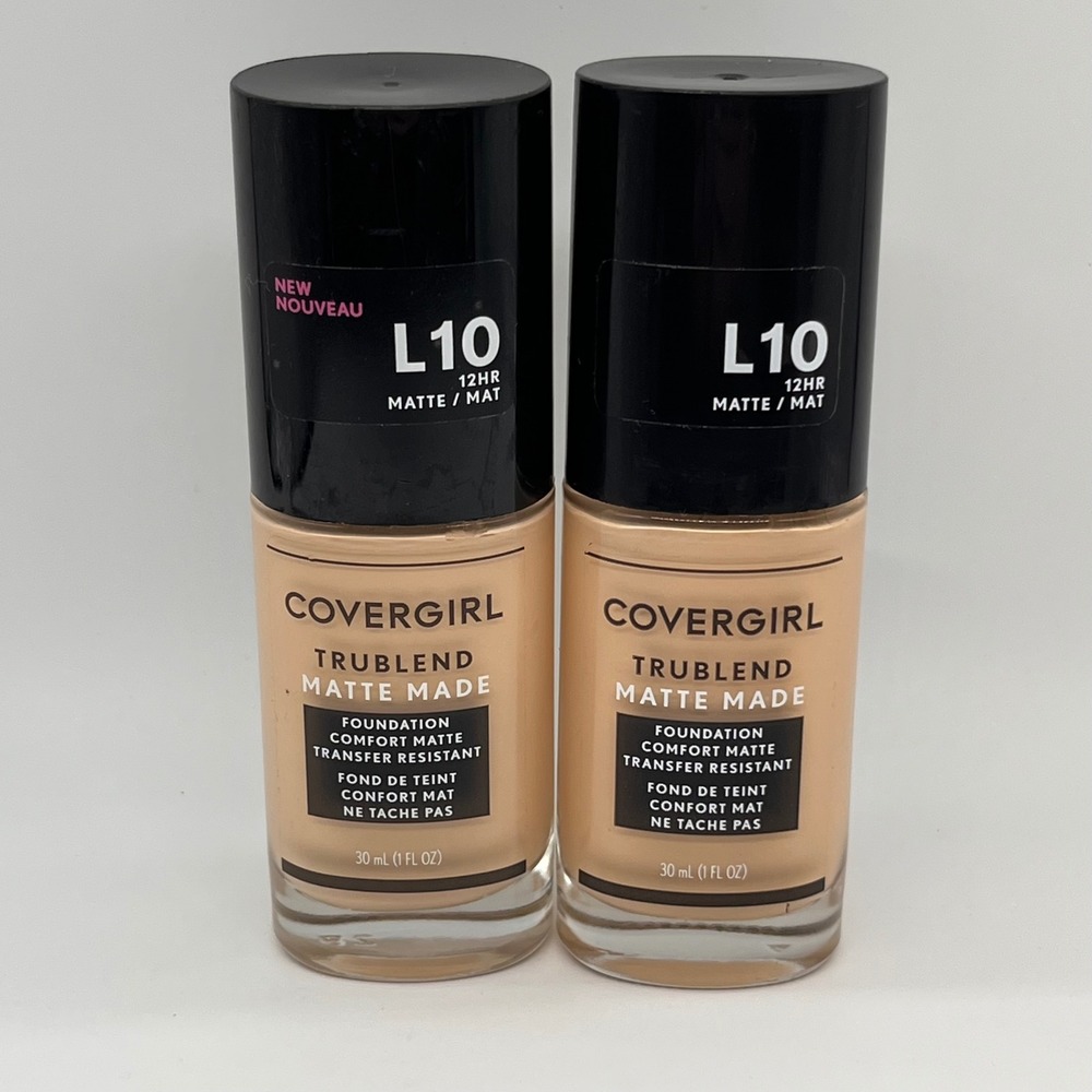 Covergirl TruBlend Matte Made Foundation‎ L10 Fair Porcelain 2 Pack Womens